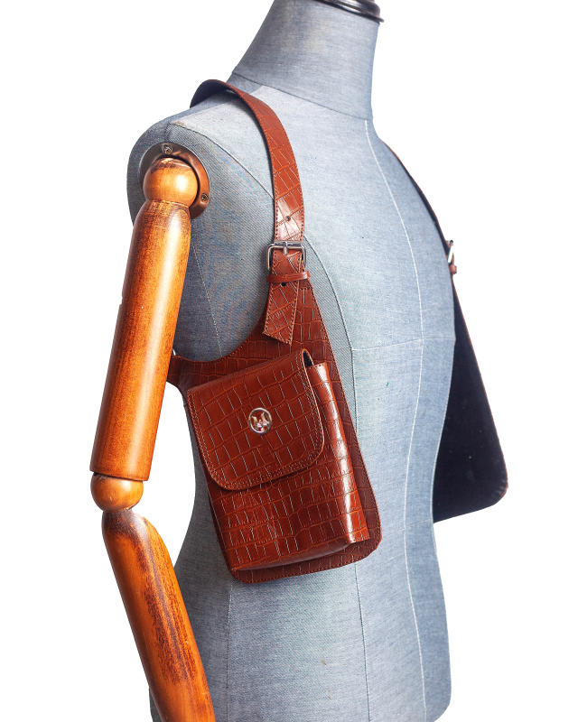 Vest Holster: Cinnamon Brown Crocodile Print