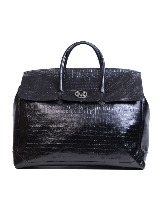 Duffle Bag 3.0: Black Crocodile Print
