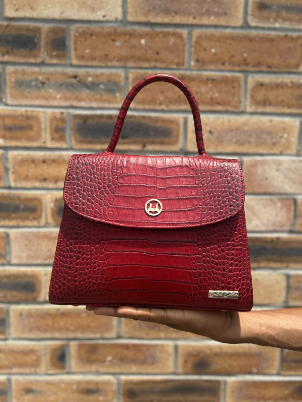 Paris Midi: Limited Edition Cherry Wine Crocodile Print