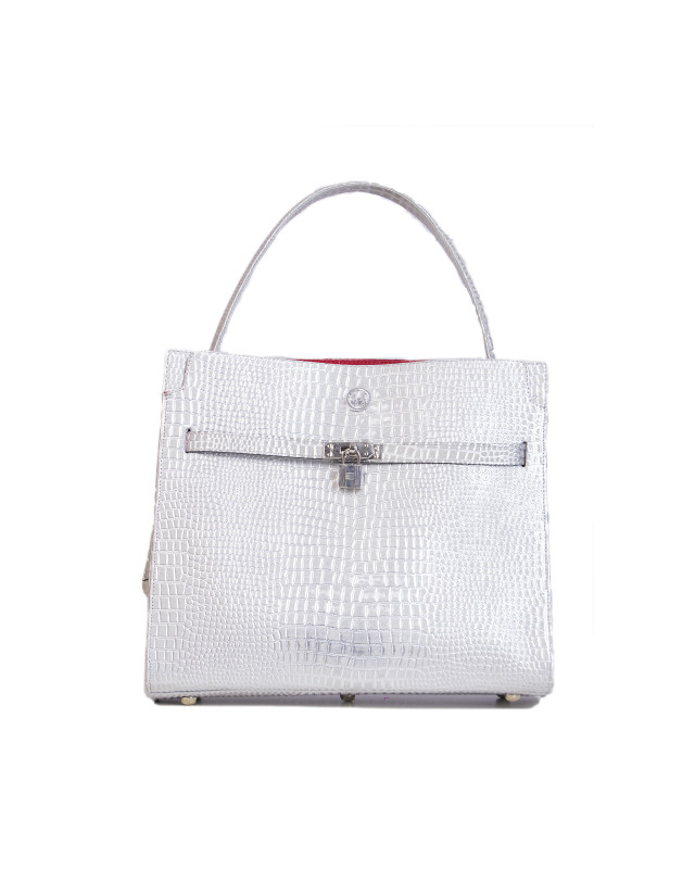 Venice Maxi: Metallic Silver Crocodile Print