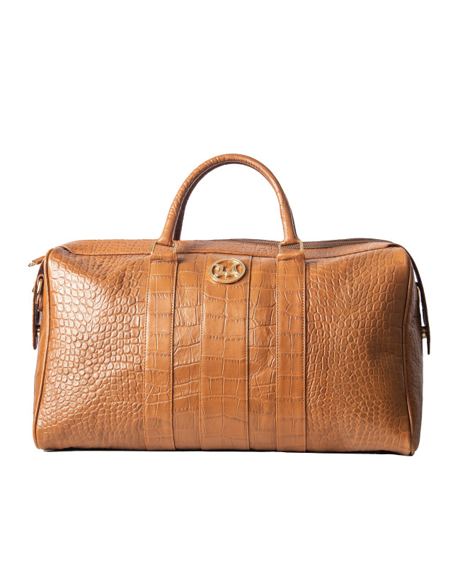 Duffle Bag:  Caramel Crocodile Print