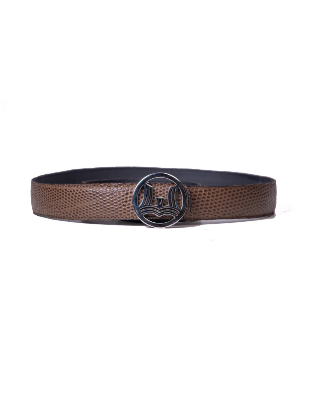 Winston Duo Belt: Black and Brown Reptilian Print