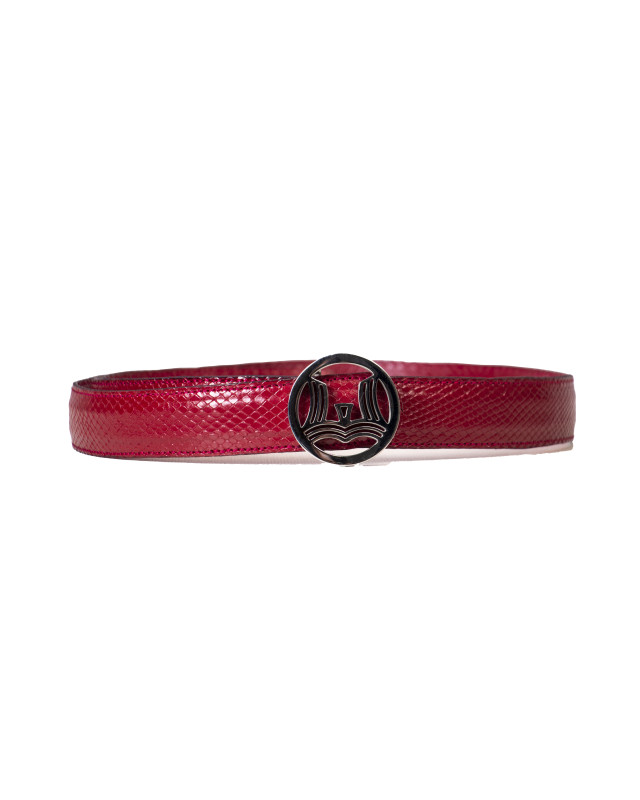 Winston Duo Belt: Red Reptilian Print