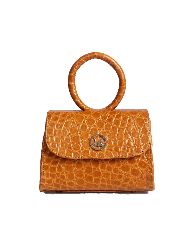 Monaco Micro: Caramel Crocodile Print