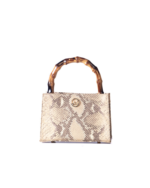 Shanghai Mini: Beige and Grey Snake Print