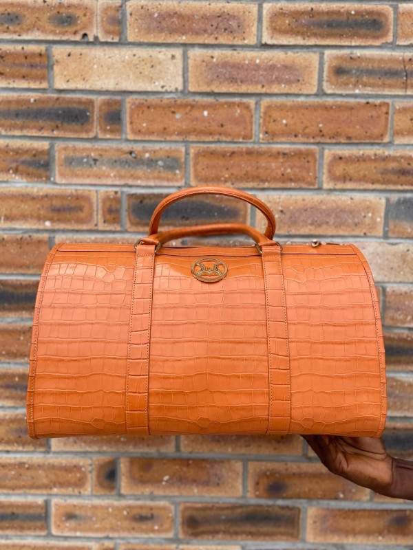 Duffle Bag 2.0 Mini: Orange Crocodile Print