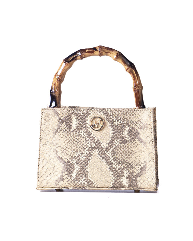 Shanghai Mini: Beige and Grey Snake Print