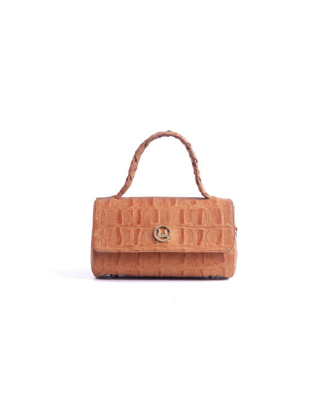 Milan Mini: Orange Crocodile Print