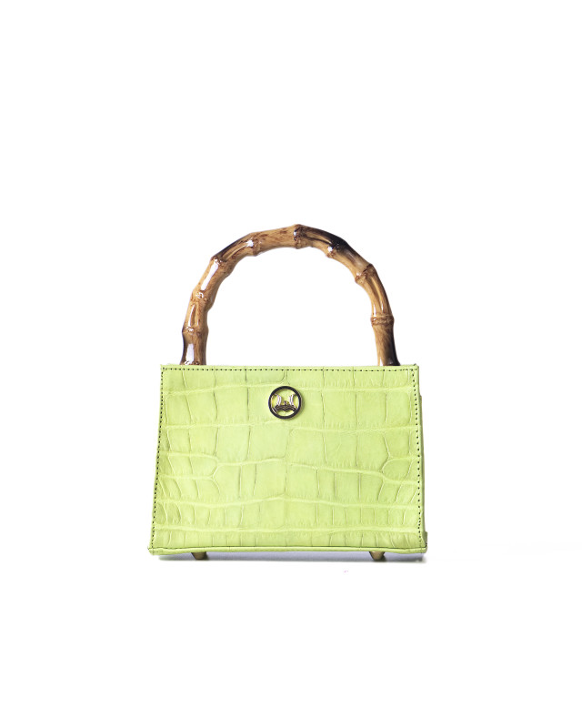 Shanghai Mini: Lime Green Crocodile Print