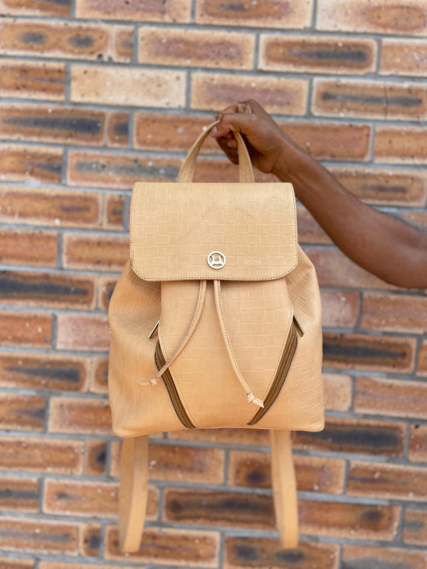 Backpack: Banana Checkered Print