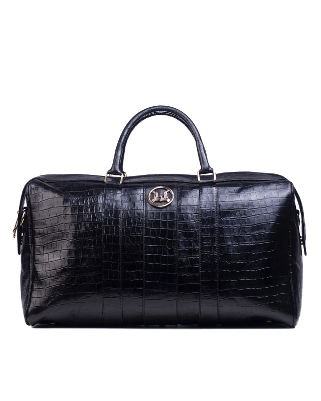 Duffle Bag:  Black Crocodile Print