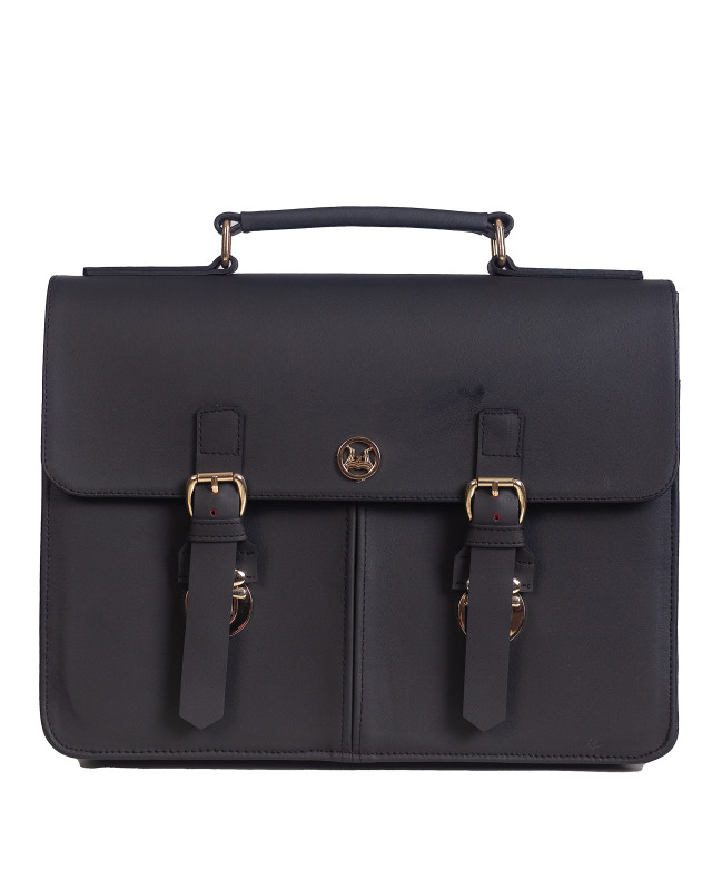 Satchel Work Case with Double Pockets MINI: Black