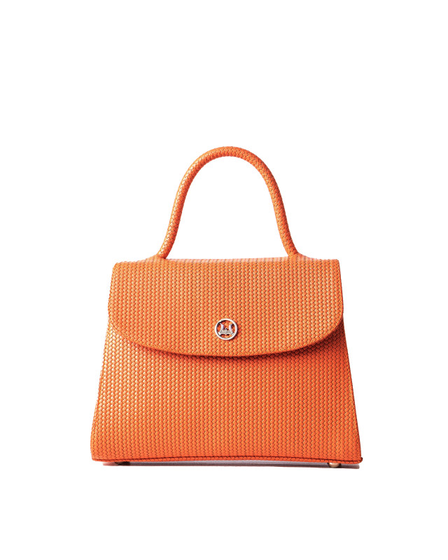 Paris Midi: Orange Basket Woven Leather
