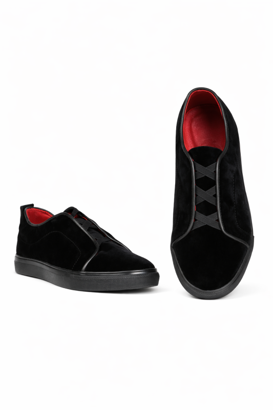 Velvet Sneakers: Black