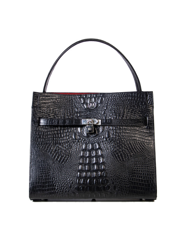 Venice Maxi: Limited Edition Black Textured Crocodile Print