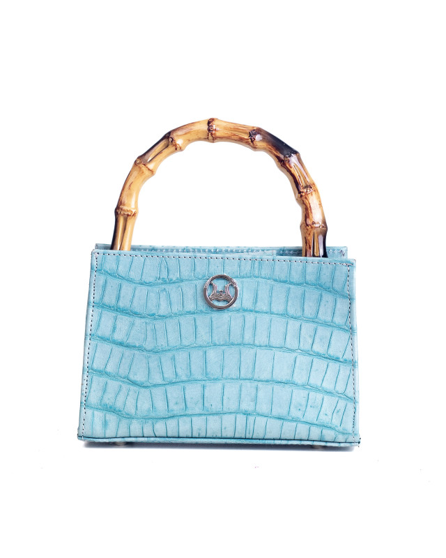 Shanghai Mini: Powder Blue Alligator Print